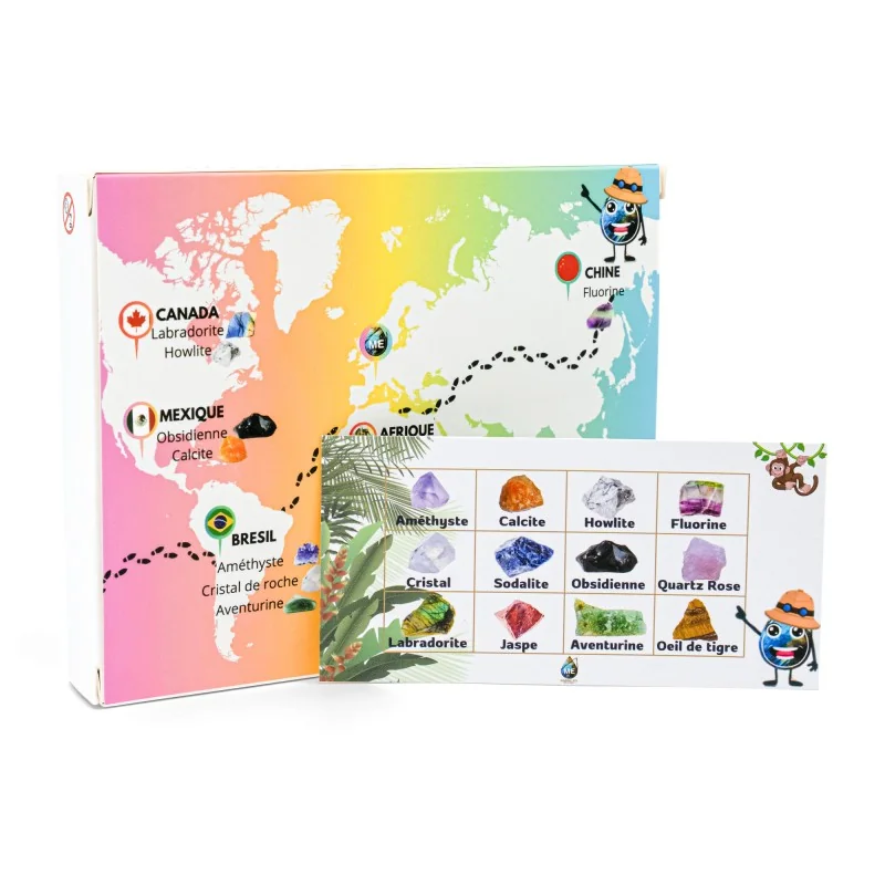 Boite de 12 minéraux bruts mixte 2 cm