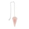 Pendule divinatoire hexagonal en Quartz rose A