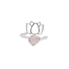 Bague argent 925 modèle 02 quartz rose Madagascar AA taille unique