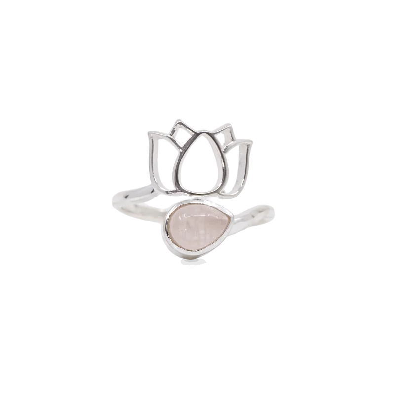 Bague argent 925 modèle 02 quartz rose Madagascar AA taille unique