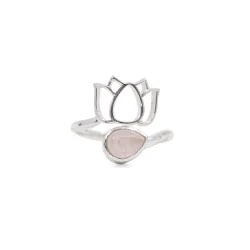 Bague argent 925 modèle 02 quartz rose Madagascar AA taille unique