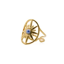 Bague dorée Nova Sodalite A taille unique
