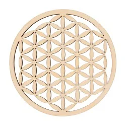 Fleur de vie - Pleine découpée en bois - 100 mm - Modèle 10