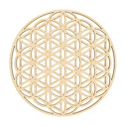 Fleur de vie - Creuse découpée en bois - 100 mm - Modèle 07