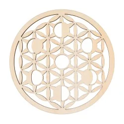 Fleur de vie Phase Lunaire - Pleine découpée en bois - 100 mm - Modèle 04