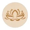 Plaque Fleur de Lotus - Gravée en bois - 100 mm - Modèle 02
