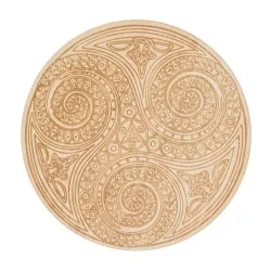 Plaque Symbole triskele arabesque - Gravée en bois - 100 mm - Modèle 19