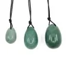 Lot de 3 oeufs de Yoni Aventurine tailles 30,40 et 45 mm Lot de 3 oeufs de Yoni Aventurine tailles 30,40 et 45 mm