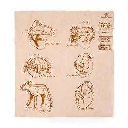 Puzzle éducatif en bois -...