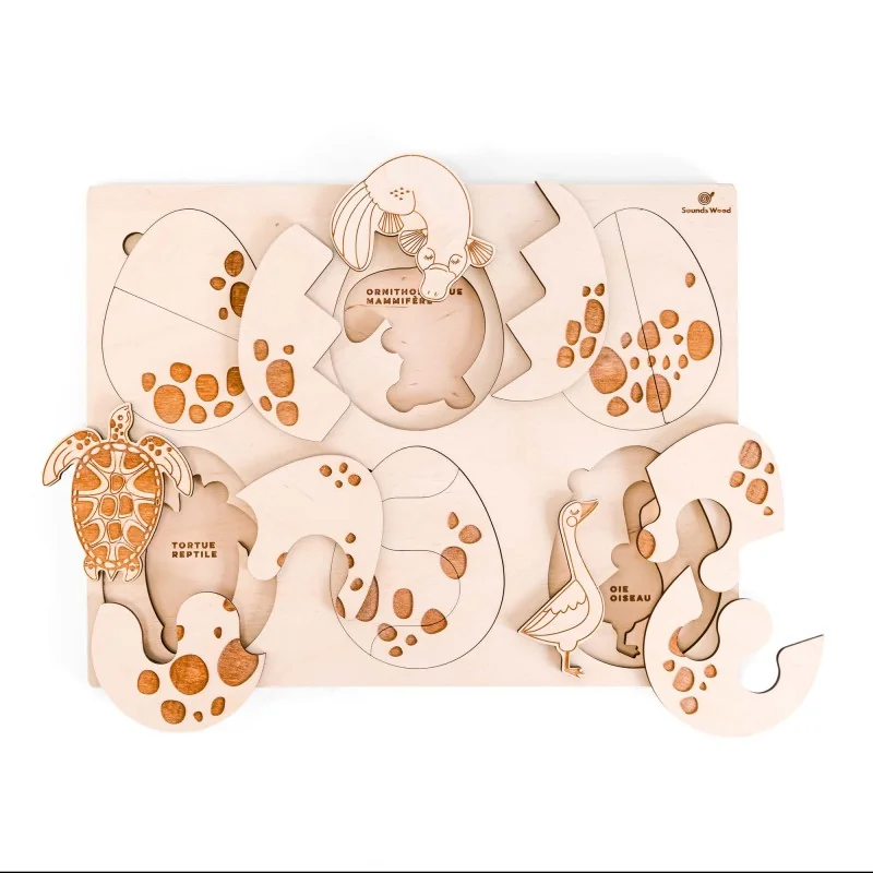 Puzzle éducatif en bois - Les animaux ovipares