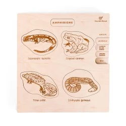 Puzzle éducatif en bois -...