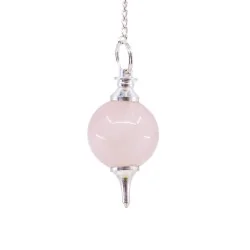 Pendule divinatoire séphoroton en Quartz rose