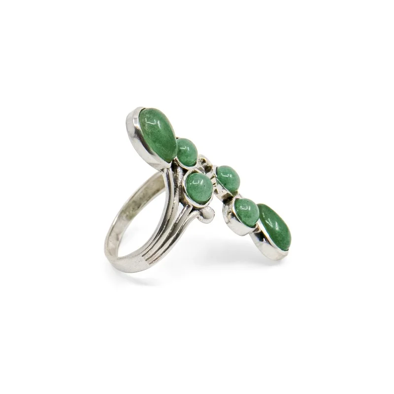 Bague argent 925 modèle 01 aventurine verte A taille unique Bague argent 925 modèle 01 aventurine verte A taille unique