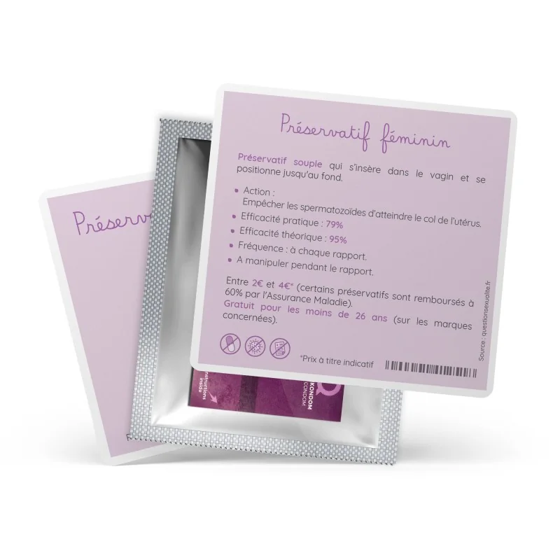 préservatif féminin de démonstration avec fiche explicative préservatif féminin de démonstration avec fiche explicative
